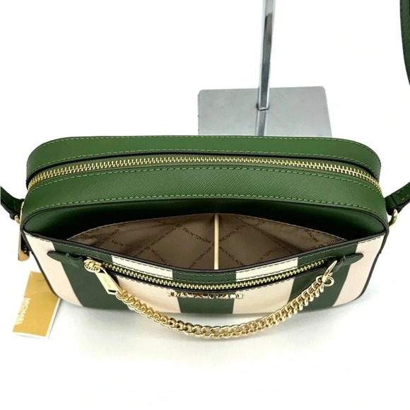 Michael Kors Large EW Zip Chain Crossbody Bag & ZA Card Case Wallet Fern Green - Picture 9 of 15